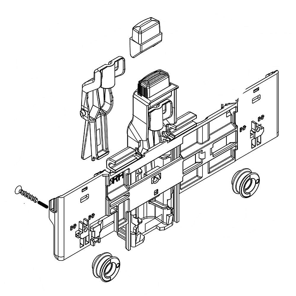 Dishwasher Dishrack Adjuster and Wheel Assembly, Left
