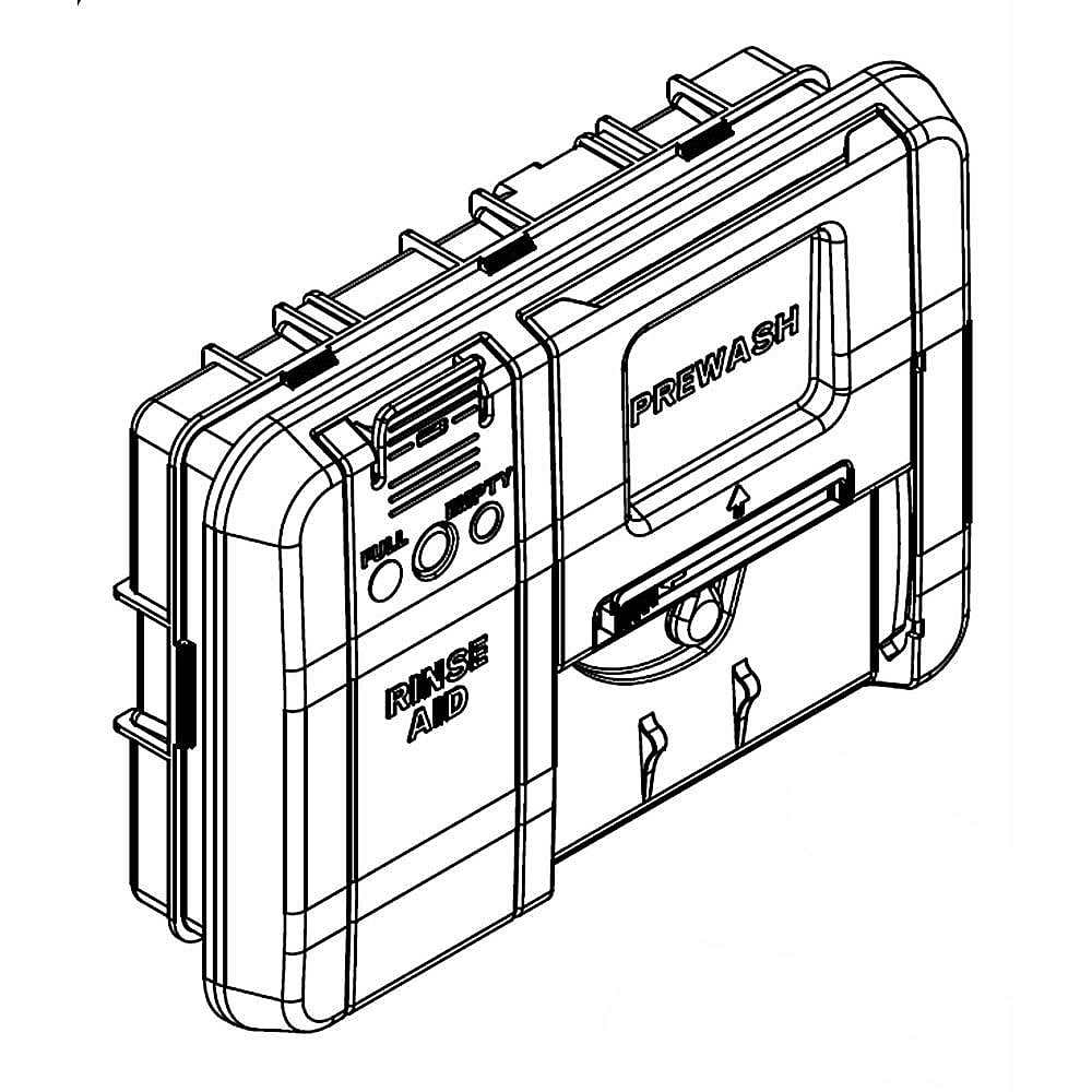 Part #w11412300, Dishwasher Detergent Dispenser Assembly | 8.25 x 5.25 x 5.50
