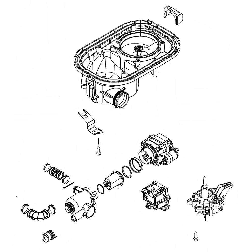 Part #w11416362, Whirlpool Dishwasher Sump And Motor Assembly (Replaces W11345228) / 15.50 x 13.50 x 9.00