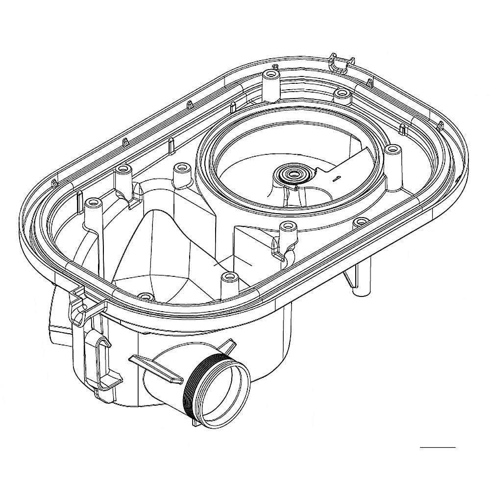 Part #w11443104, Dishwasher Sump (Replaces W11034556, W11446344) / 15.50 x 13.50 x 9.00
