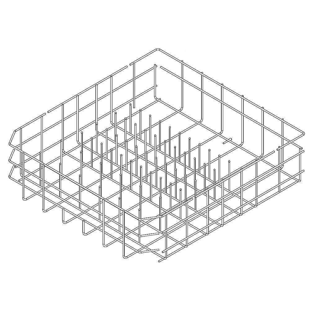 Part #w11527890, Whirlpool Dishwasher Dishrack, Lower (Replaces Wpw10525642) / 23.25 x 7.69 x 24.19