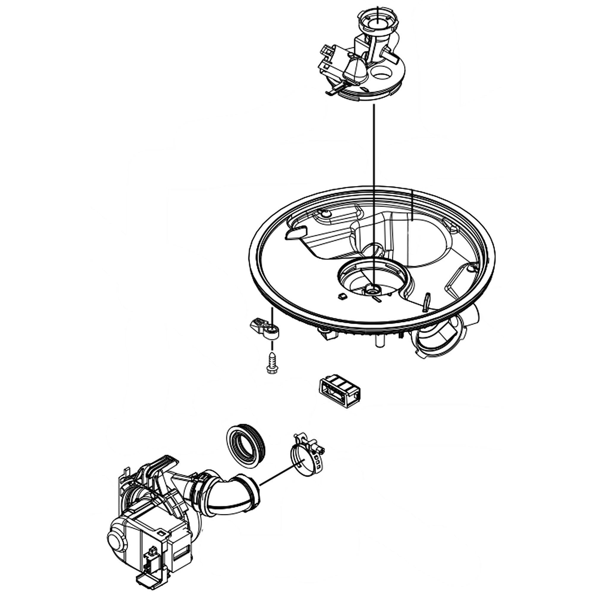 Part #w11613479, Dishwasher Sump And Motor Assembly
