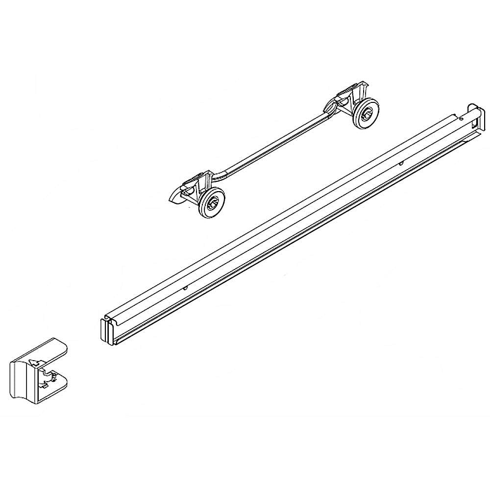 Part #wpw10195238, Dishwasher Dishrack Slide Rail / 13.00 x 1.00 x 25.00
