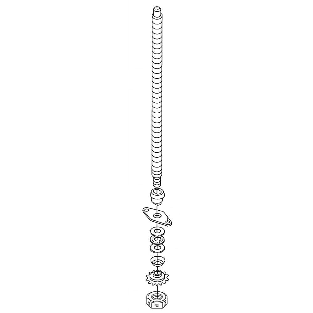 Part #wpw10451272, Trash Compactor Power Screw / 5.07 x 3.44 x 27.19