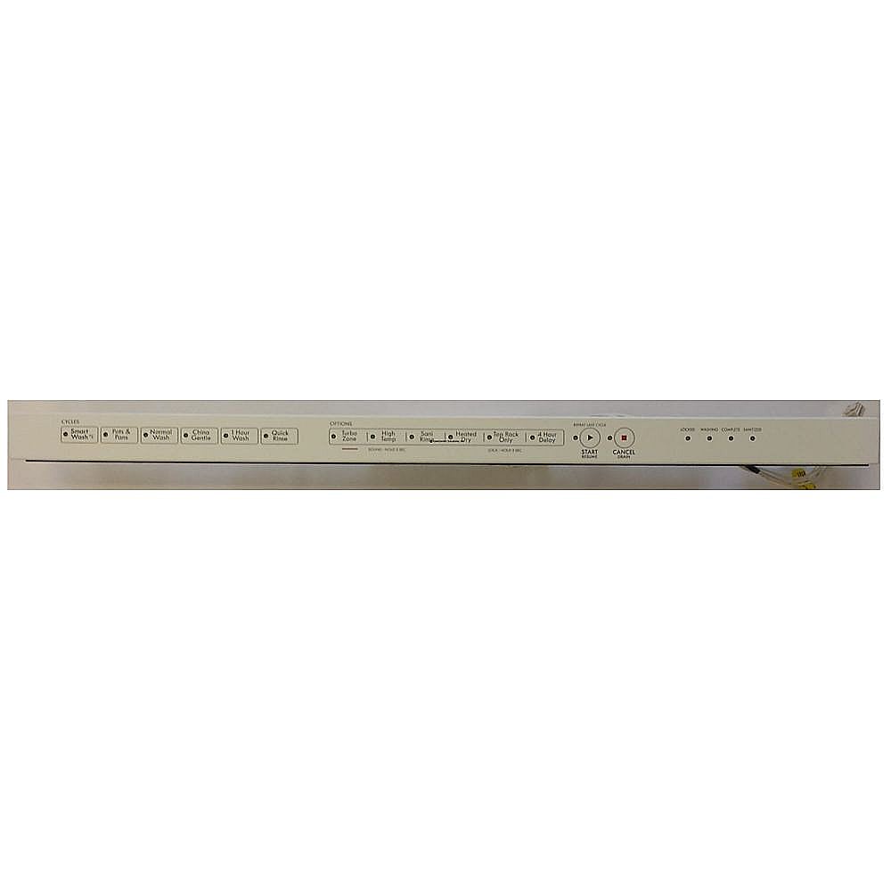 Part #wpw10457028R, Refurbished Dishwasher Control Panel And Overlay (White)