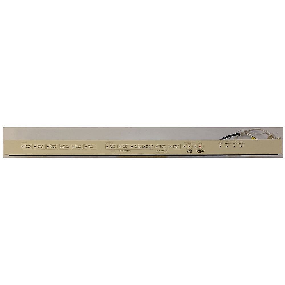 Part #wpw10457029R, Refurbished Dishwasher Control Panel And Overlay (Bisque)