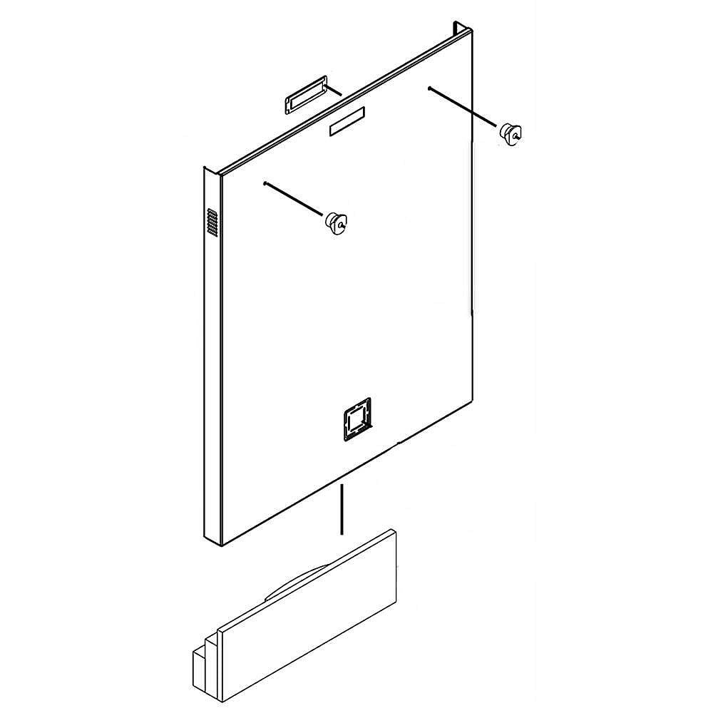 Part #wpw10481042, Dishwasher Door Outer Panel | 34.07 x 3.32 x 25.94