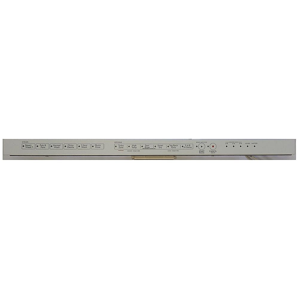 Part #wpw10481071R, Dishwasher Control Panel And Overlay (White) / 24.00 x 4.00 x 4.00