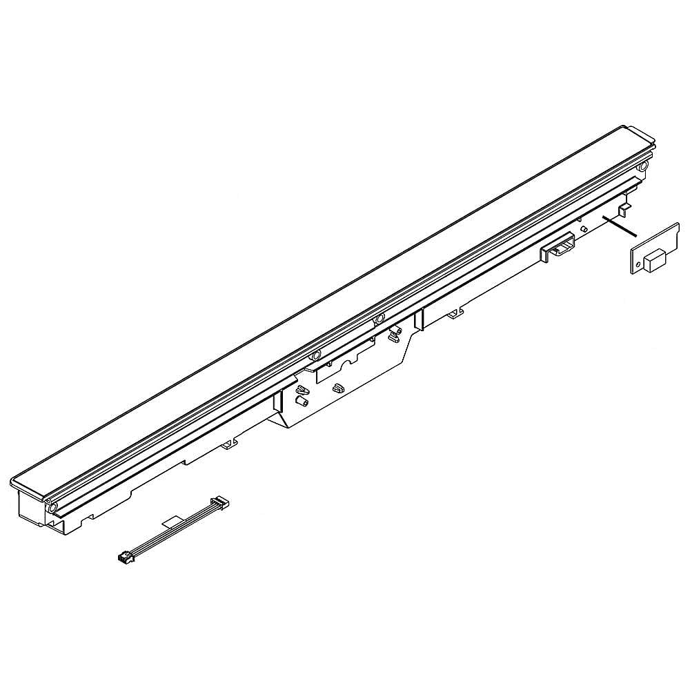 Part #wpw10481115, Dishwasher Control Panel And Overlay (Stainless) / 3.44 x 2.82 x 30.94