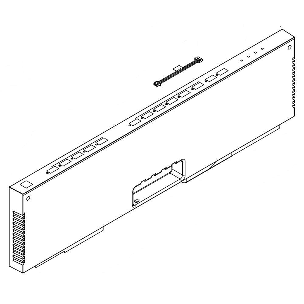 Part #wpw10501715, Dishwasher Control Panel Assembly (Black) / 6.82 x 4.32 x 31.44
