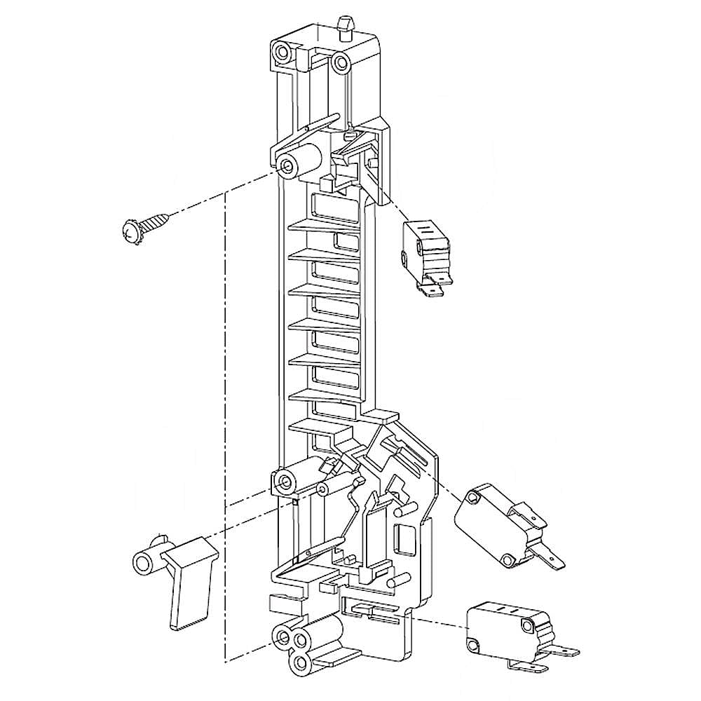 Microwave Door Latch Housing and Interlock Switch Assembly