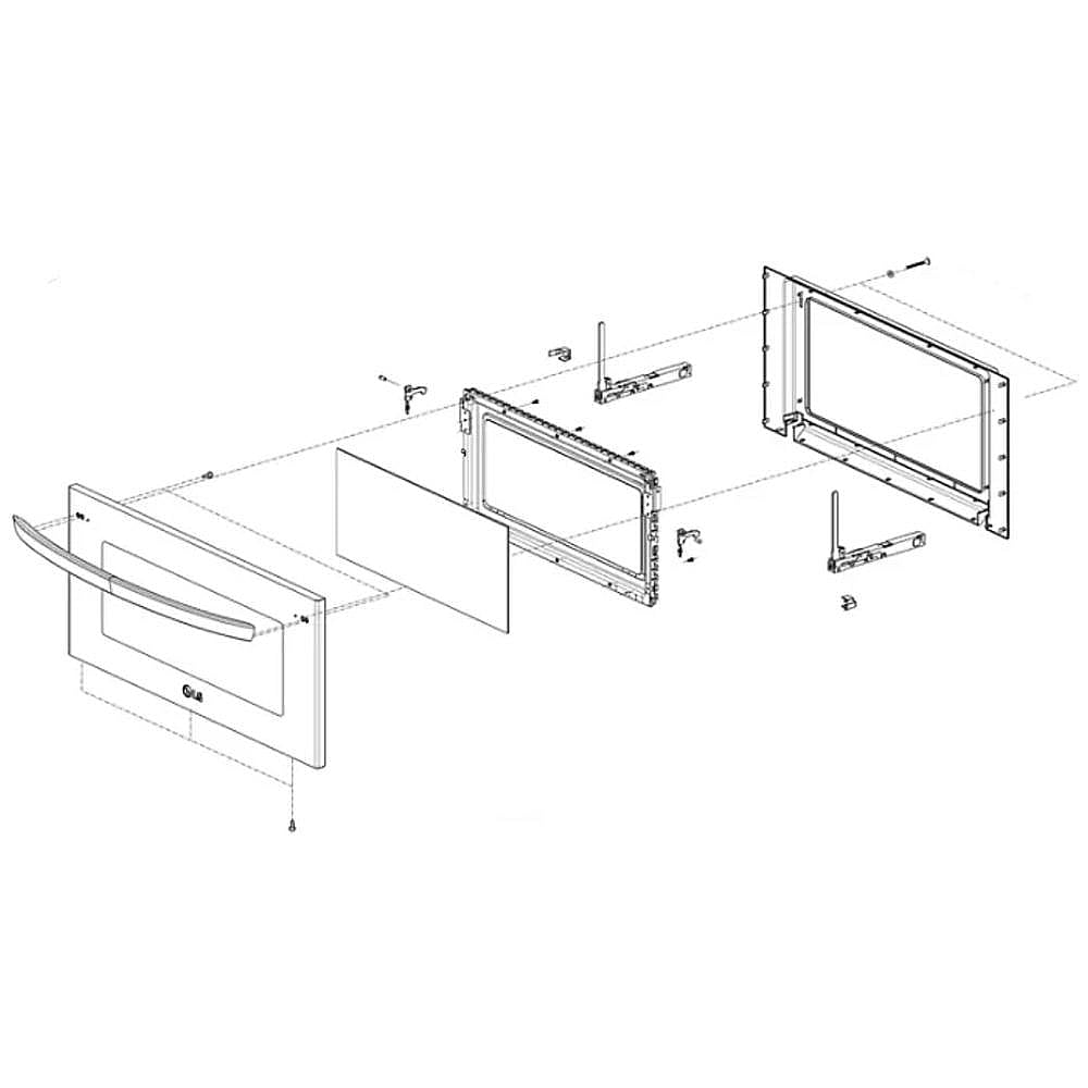 Part #adc35801912, Wall Oven Microwave Door Assembly (Stainless) / 33.46 x 21.01 x 22.01