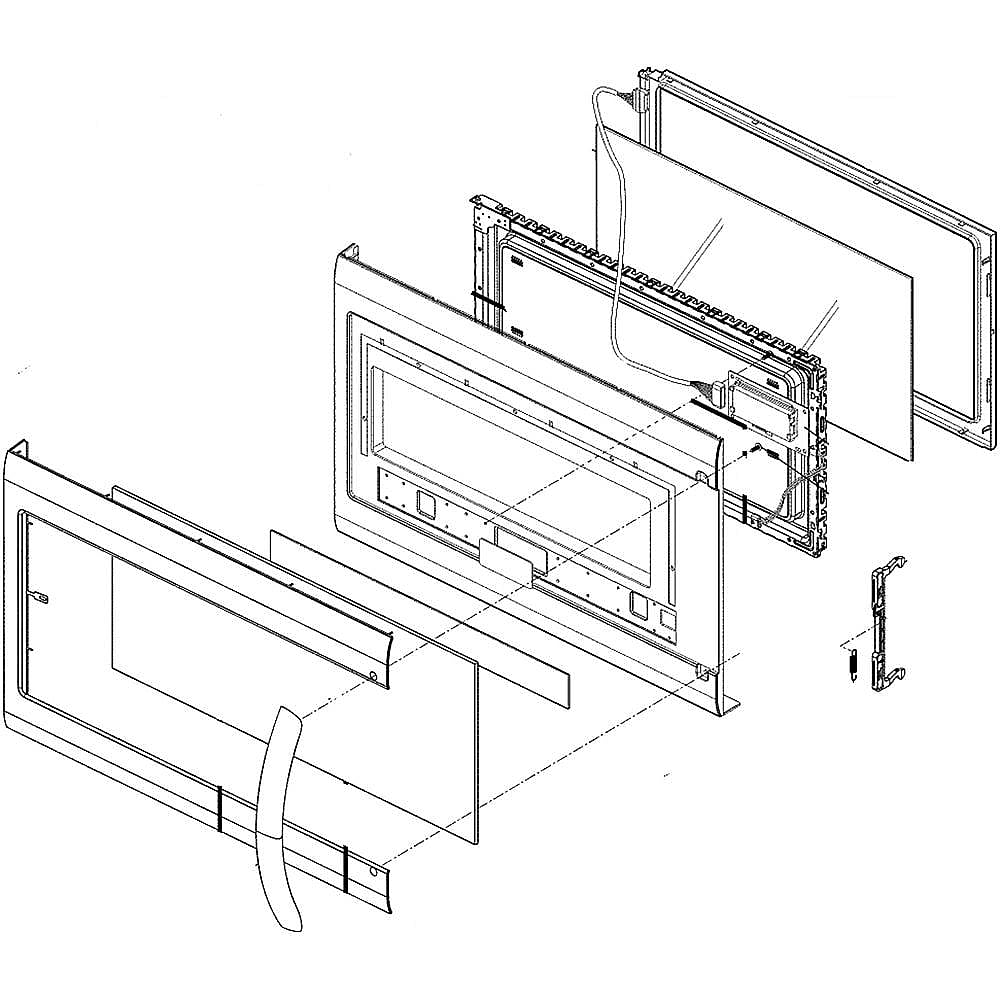 Kenmore Elite Part #adc74347111, Microwave Door Assembly | 32.13 x 20.88 x 6.38