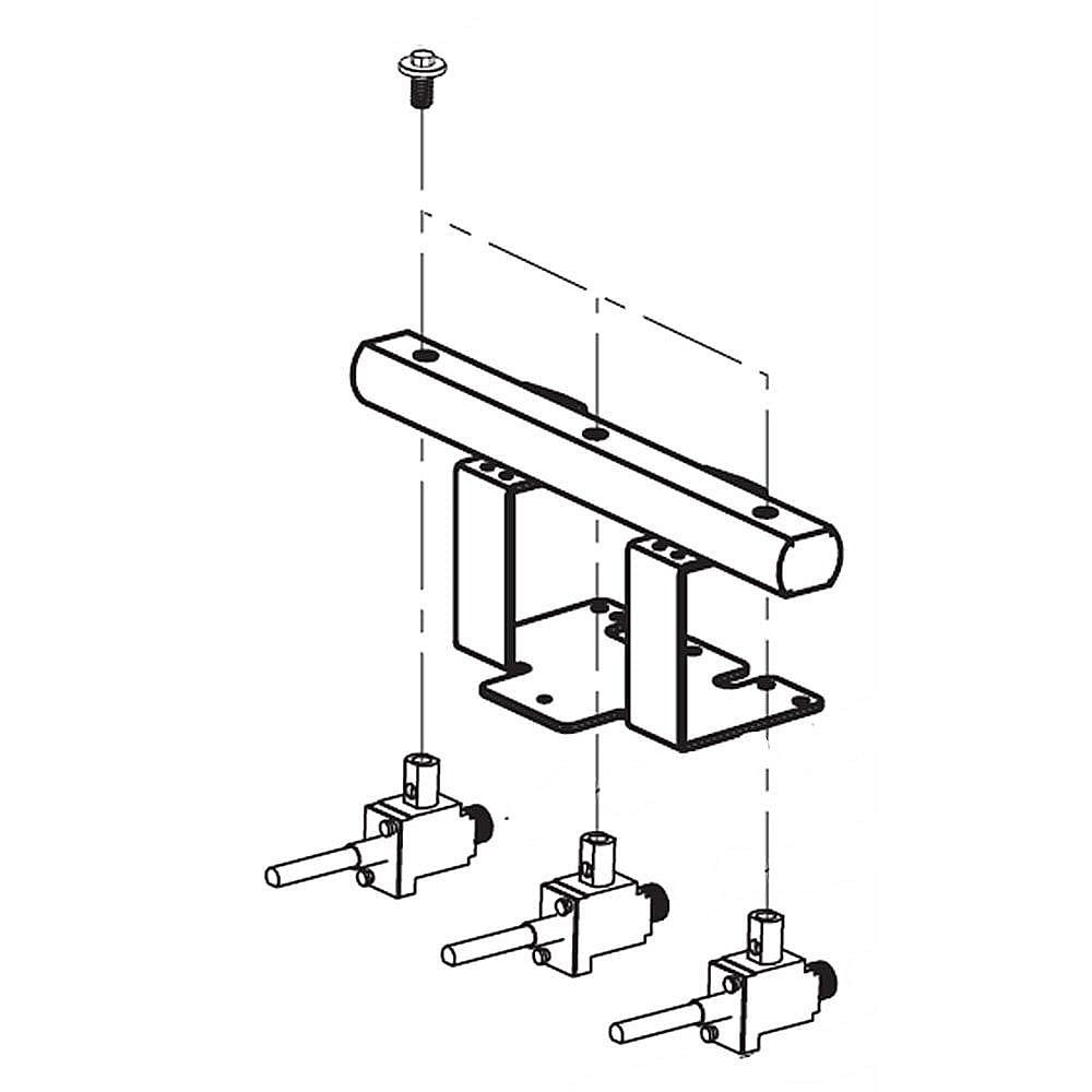 Part #agr75305601, Range Surface Burner Manifold And Valves Assembly, Left / 13.31 x 9.54 x 7.54
