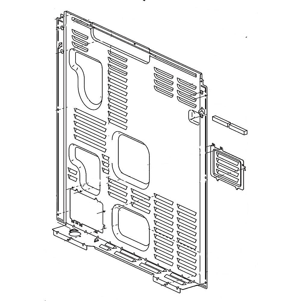 Part #mck68473907, Rear Cover / 37.00 x 31.25 x 7.75