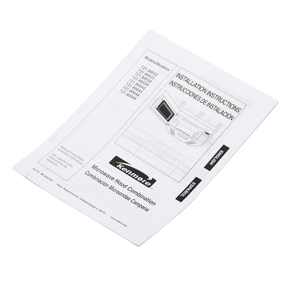 Part #mfl39433001, Instructions