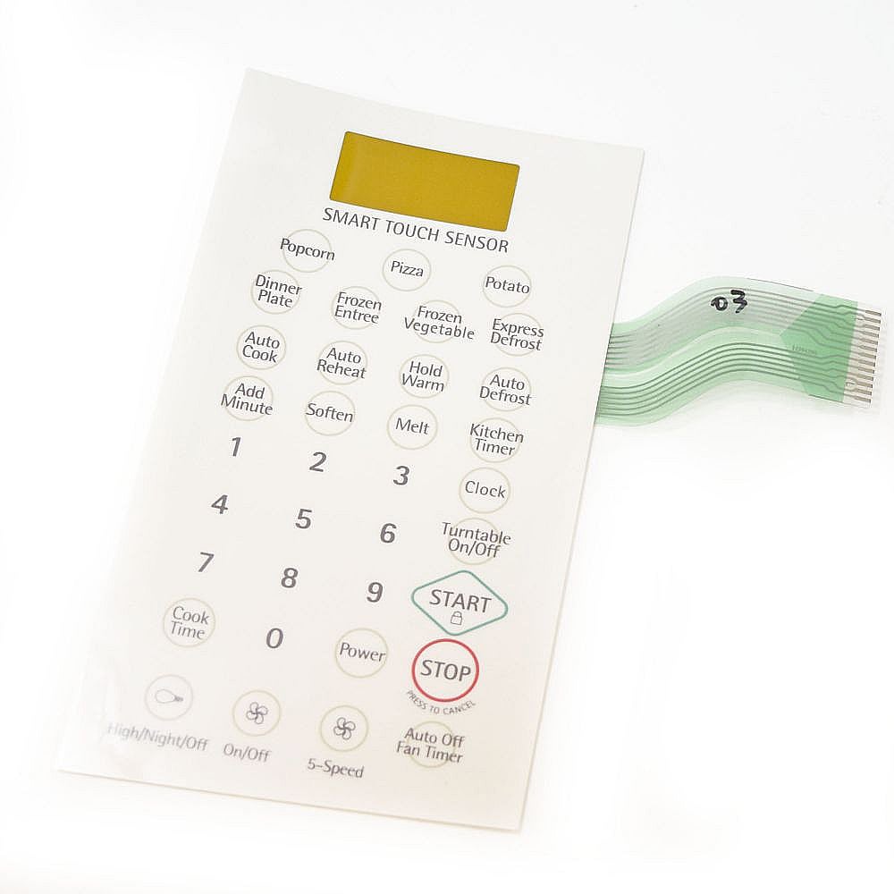 Kenmore Part #mfm39439003, Microwave Keypad | 11.20 x 6.30 x 0.10