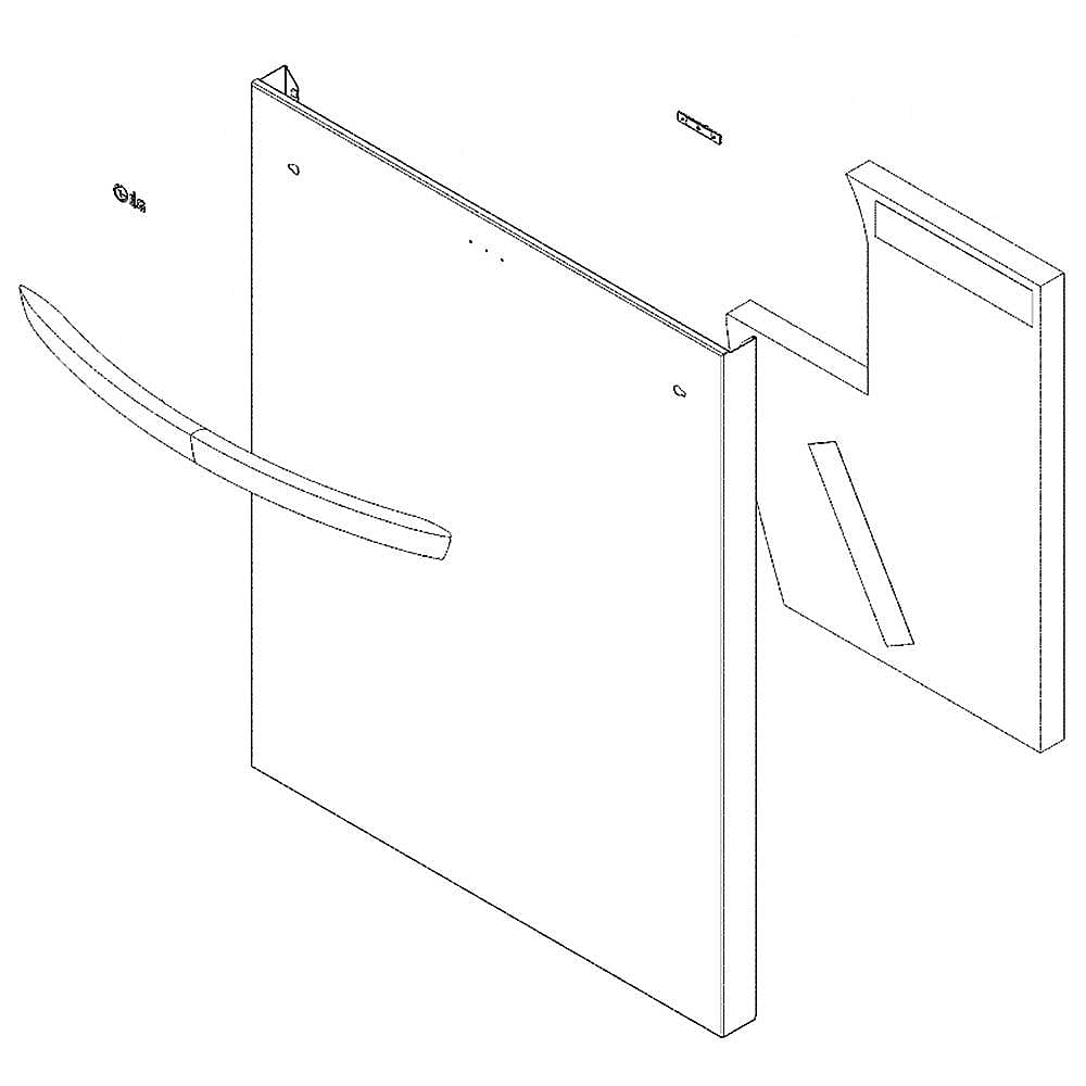 Part #acq88048202, Dishwasher Door Outer Panel Assembly (Black Stainless) / 34.09 x 28.00 x 5.43