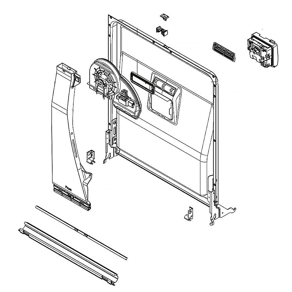 Part #ade73849703, Kenmore Elite Dishwasher Door Inner Panel Assembly / 38.31 x 31.74 x 9.21