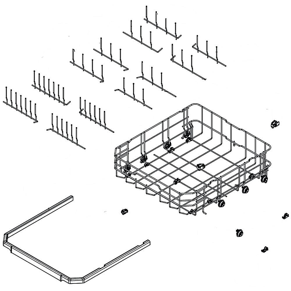 AHB73129207 LG Gray Dishwasher Upper Dish Rack