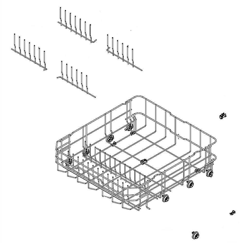 Part #ahb73249104, Lg Dishwasher Dishrack, Lower (Replaces Ahb73129104) / 29.01 x 27.09 x 11.32