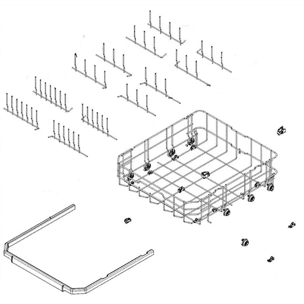 Photo of LG Part #ahb73249106, Dishwasher Dishrack, Lower | 29.05 x 27.04 x 11.39 from Repair Parts Direct