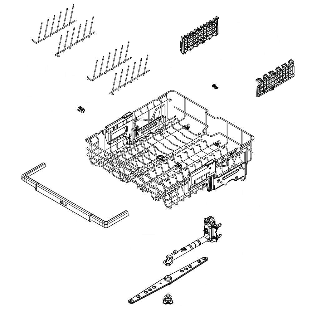 Part #ahb73249207, Lg Dishwasher Spray Arm And Upper Dishrack Assembly (Replaces Ahb73129207) / 29.00 x 27.05 x 11.46