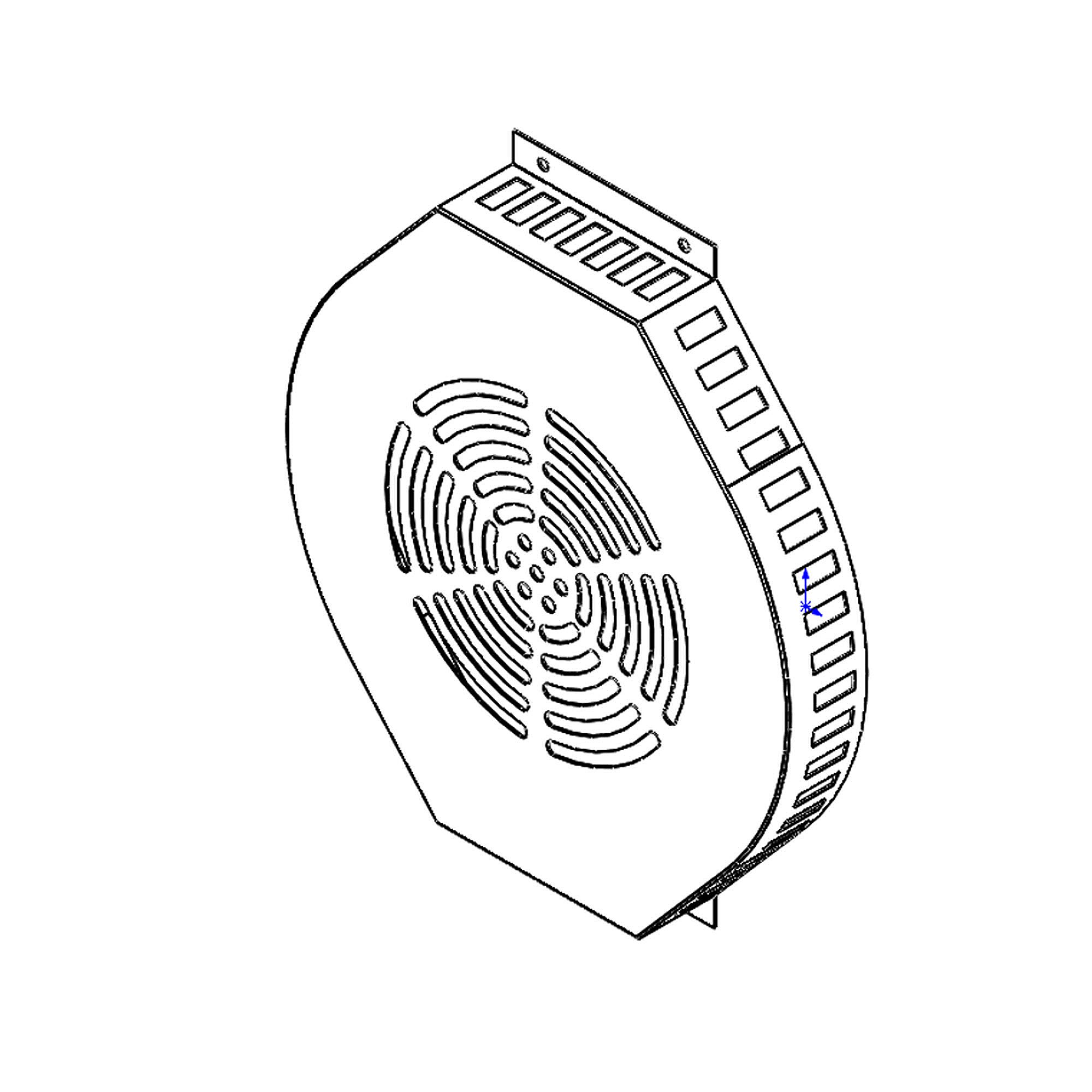 Kenmore Part #21.99.008090-000-A0, Range Convection Fan Cover | 14.57 x 3.74 x 12.99