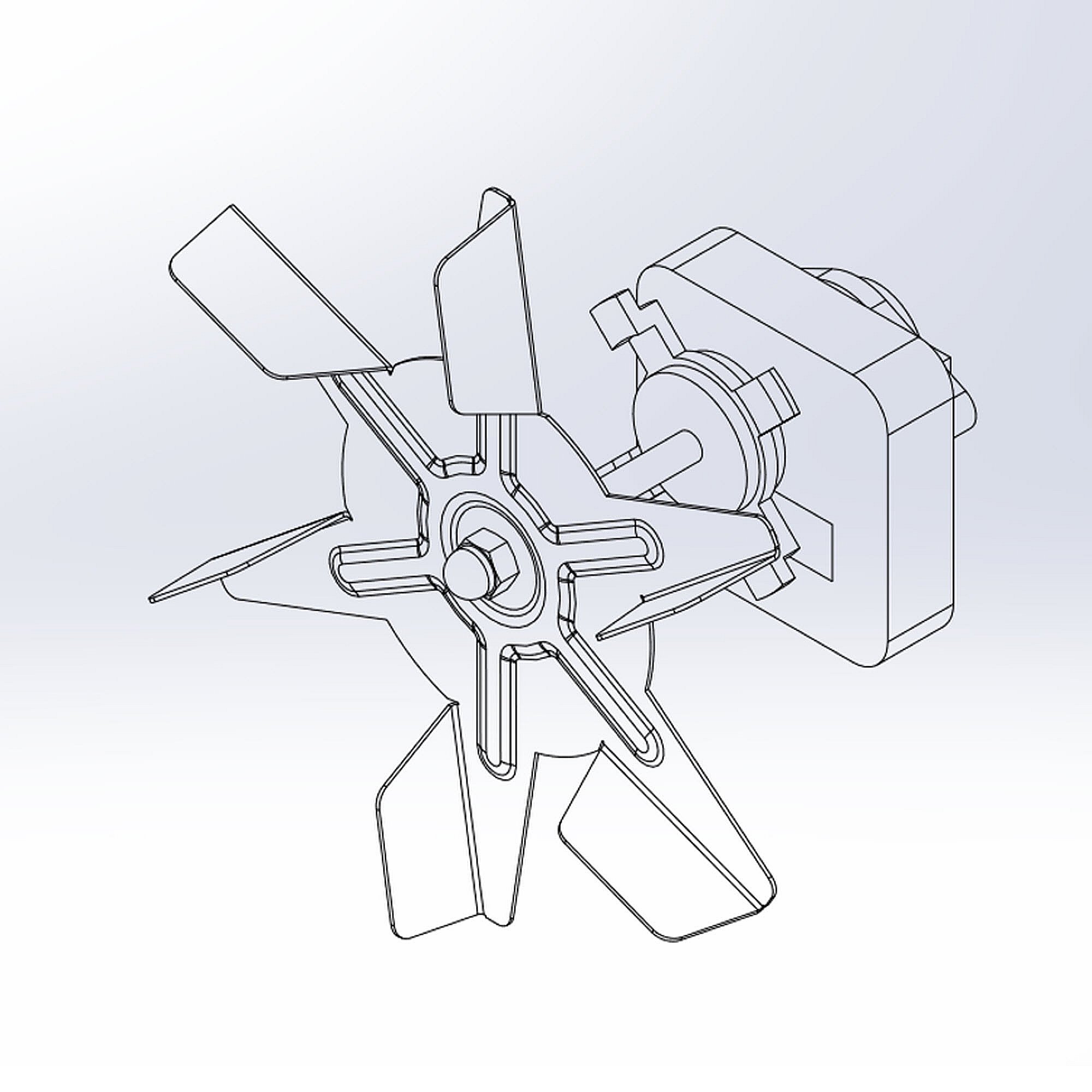 Kenmore Part #21.99.008146-000-A0, Range Convection Fan Assembly | 5.91 x 3.15 x 5.91