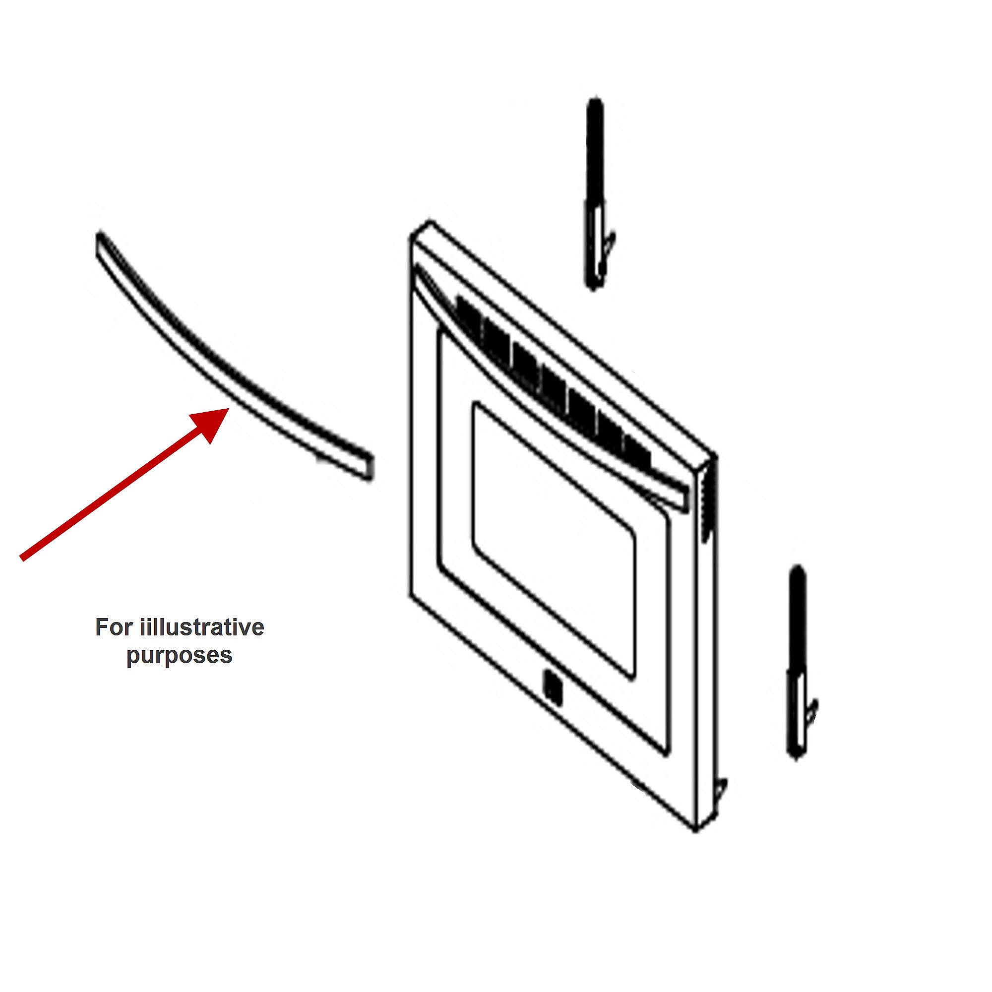 Kenmore Part #21.99.008151-000-A0, Range Oven Door Handle | 32.68 x 3.94 x 5.31