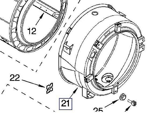 Photo of Washer Outer Tub from Repair Parts Direct