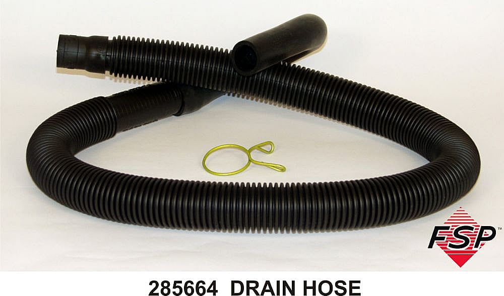 Part #285664, Washer Drain Hose (Replaces 326033912, 3357092, 3357102, 388423, 3949556, 3951609, 661575) / 15.50 x 9.56 x 6.75