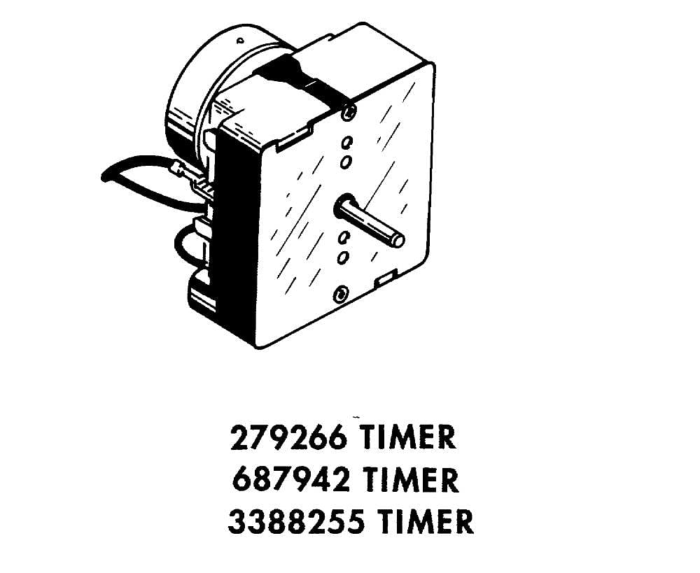 Part #wp3388255, Laundry Center Dryer Timer / 4.75 x 4.25 x 5.88