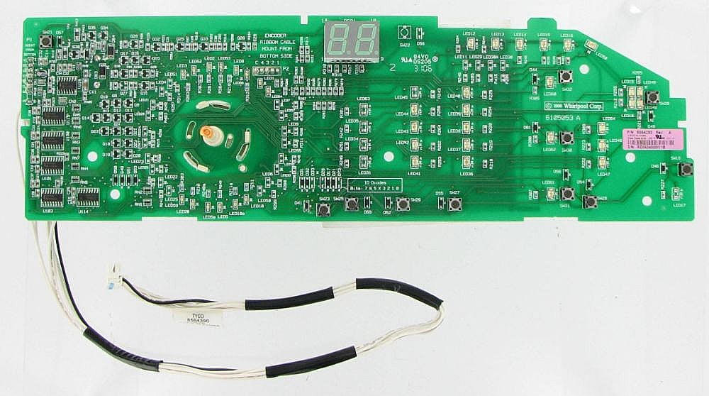 Part #wp8563974R, Refurbished Dryer User Interface / 12.70 x 3.90 x 2.10