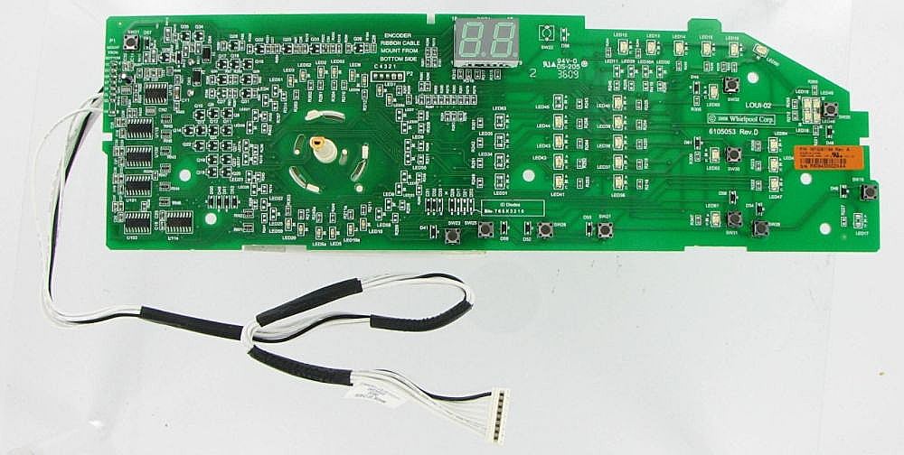 Part #wpw10051165R, Refurbished Dryer User Interface (Replaces Wpw10051165) / 15.25 x 5.25 x 5.75