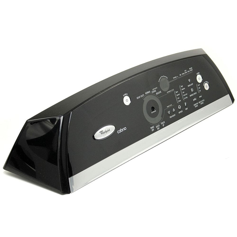 Part #wpw10110330, Dryer Control Panel (Black) / 29.00 x 6.87 x 6.75