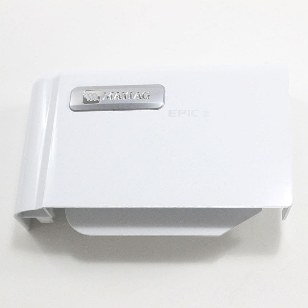Part #w10118955, Washer Dispenser Drawer Handle (White) / 7.87 x 5.00 x 2.25
