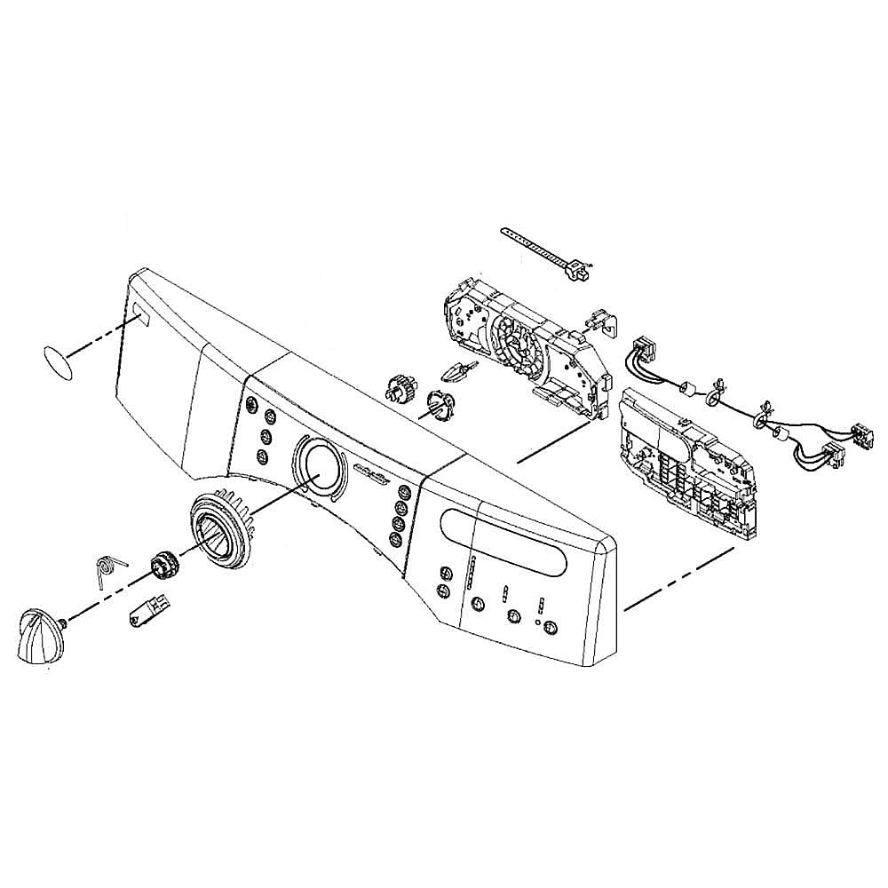 Part #w10255227, Dryer Control Panel Assembly (Mercury) / 27.00 x 6.75 x 3.85