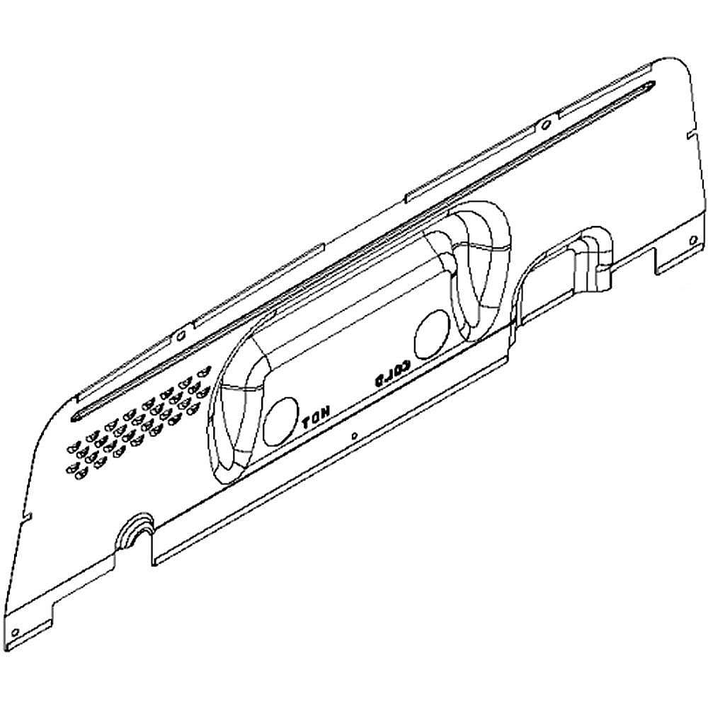 Part #w10409320, Washer Control Panel Cover, Rear / 22.00 x 8.00 x 3.00