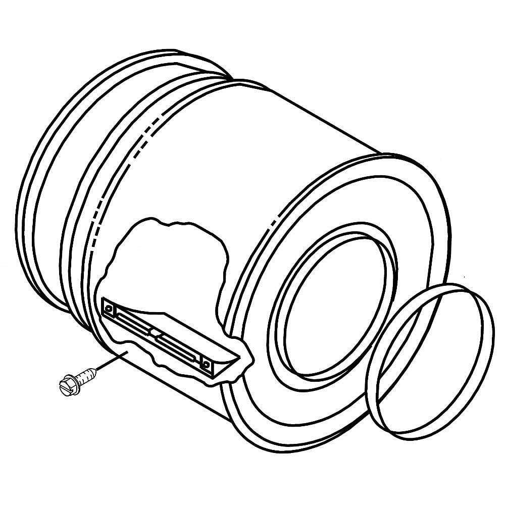 Part #w10502620, Dryer Drum Assembly / 30.50 x 30.50 x 19.00