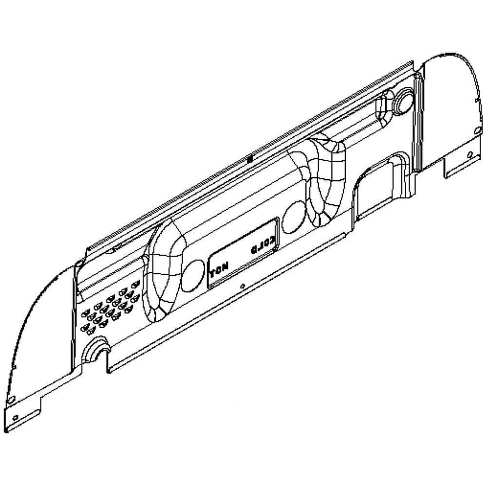 Part #w10552335, Washer Control Panel Cover, Rear / 25.27 x 6.75 x 1.50