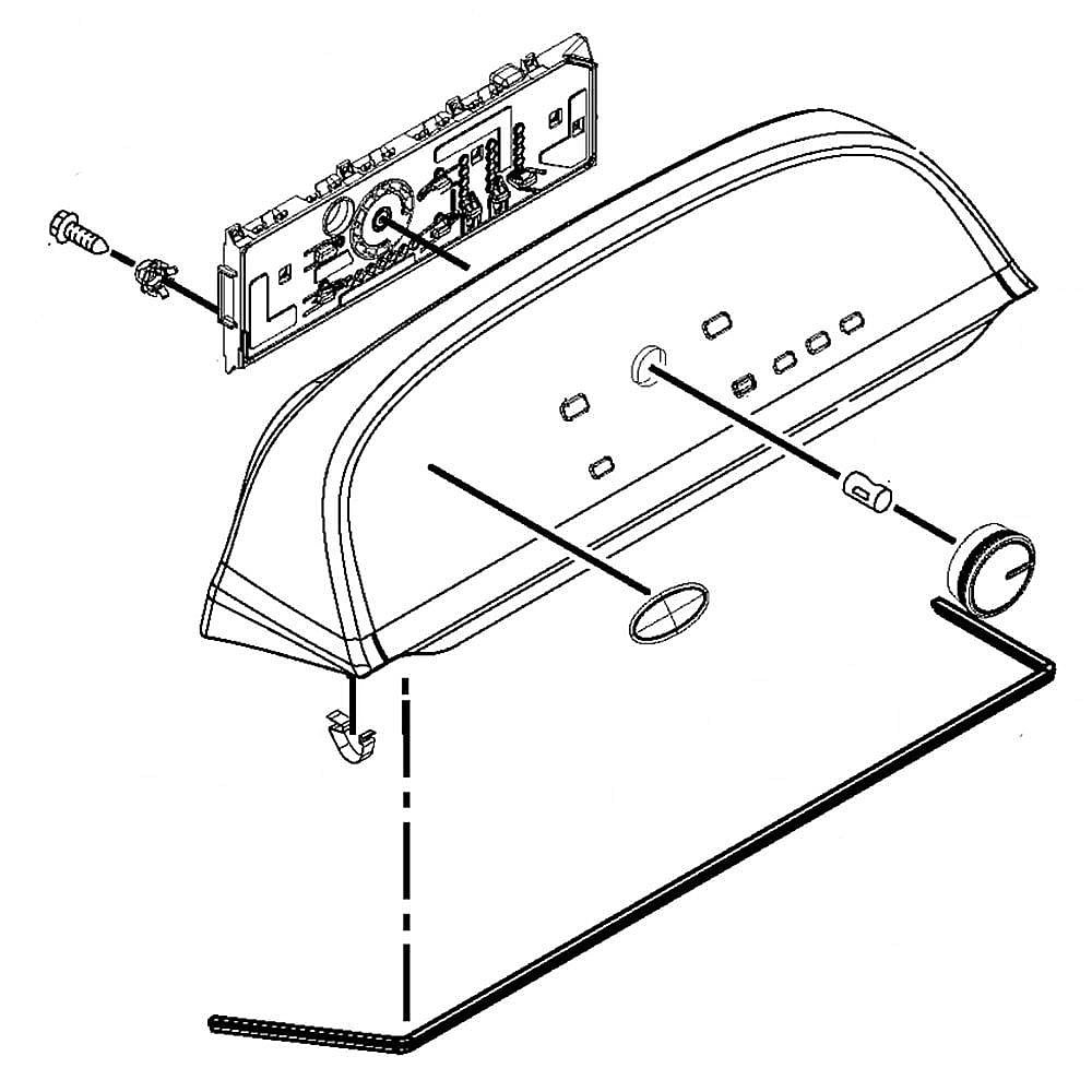 Part #w10560120, Whirlpool Washer Control Panel Assembly / 26.50 x 8.50 x 6.75