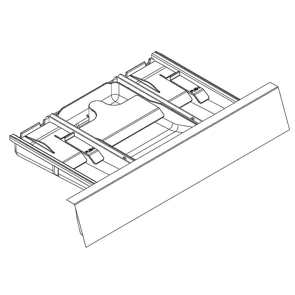 Part #w10601876, Kenmore Washer Dispenser Bezel (Replaces W10601860) / 12.25 x 2.25 x 0.60