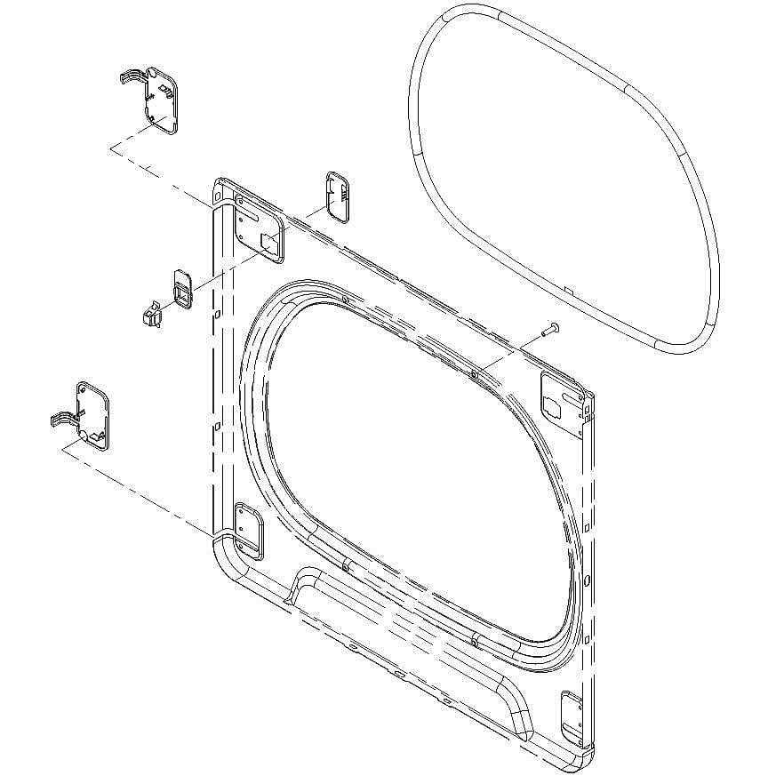 Part #w10614997, Dryer Door Inner Panel Assembly (White) / 25.00 x 23.12 x 1.00