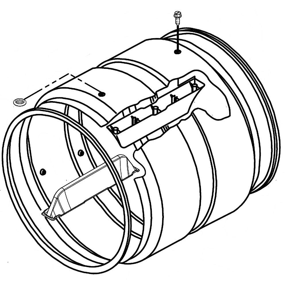 Kenmore Part #w10646770, Drum Assembly | 26.00 x 29.00 x 26.00