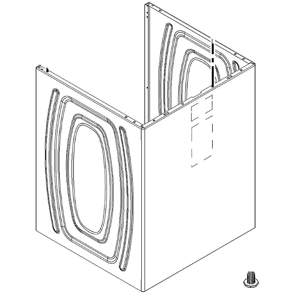 Part #w10676680, Washer Cabinet (White) (Replaces W10697357) / 35.00 x 29.00 x 29.00