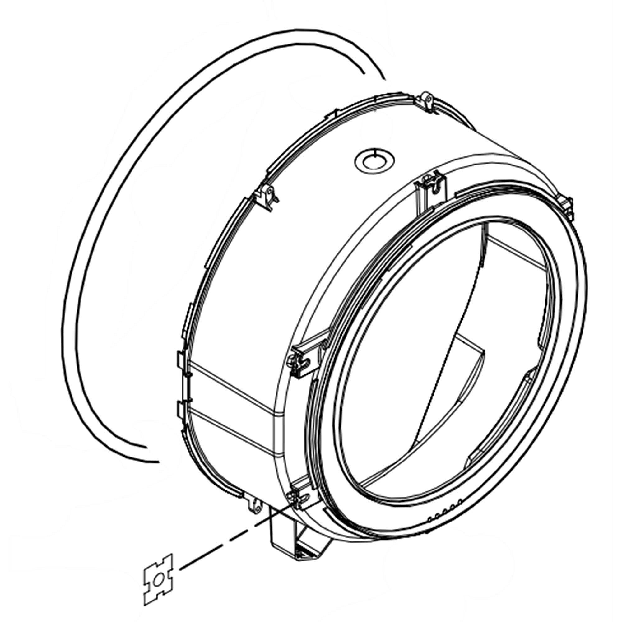 Part #w10772613, Washer Outer Front Tub (Replaces W10250762) / 28.00 x 26.25 x 10.00