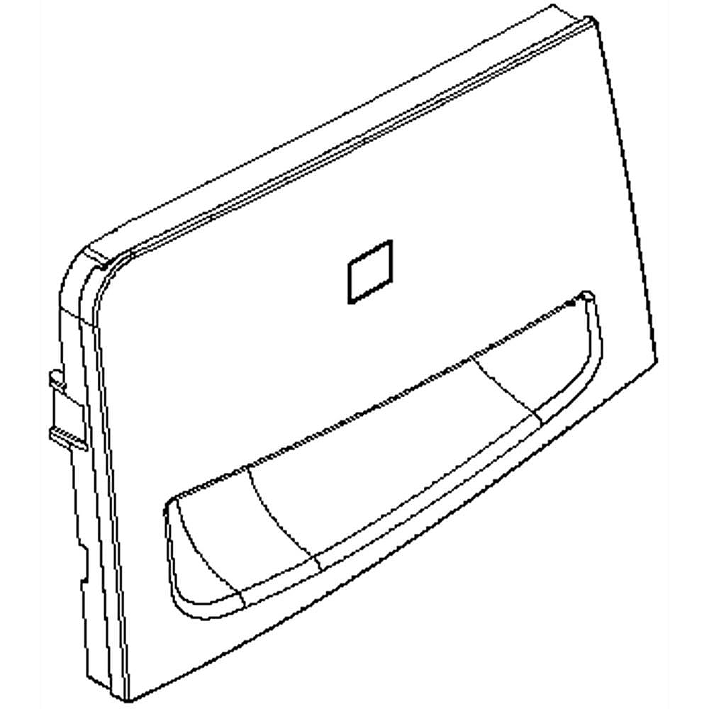 Part #w10774321, Whirlpool Washer Dispenser Drawer Handle (White) / 7.88 x 6.00 x 2.50