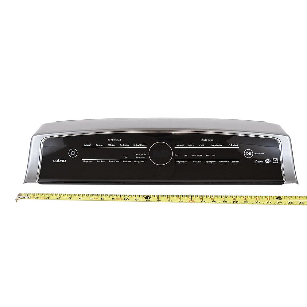 Part #w10838672, Whirlpool Washer Control Panel Assembly (Replaces W10607414, W11095624) / 8.63 x 7.30 x 31.75