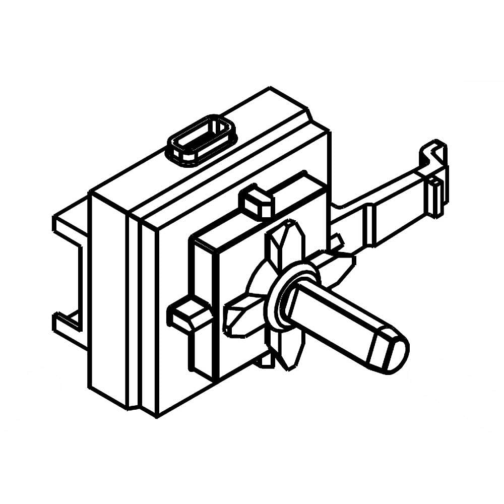 Part #w10858095, Washer Cycle Selector Switch / 2.25 x 2.00 x 1.50